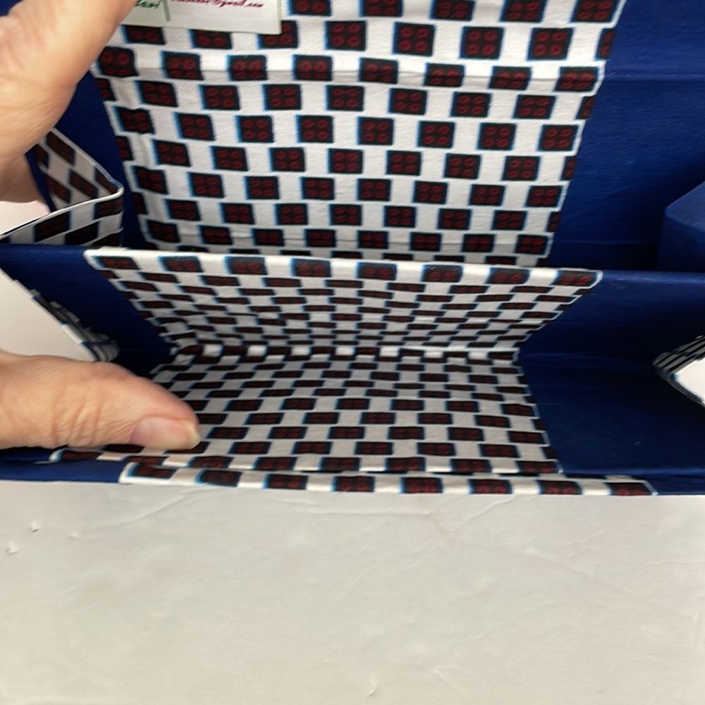 BLUE AND CHECKED HAND CRAFTED CLUTCH - Picture 5 of 6